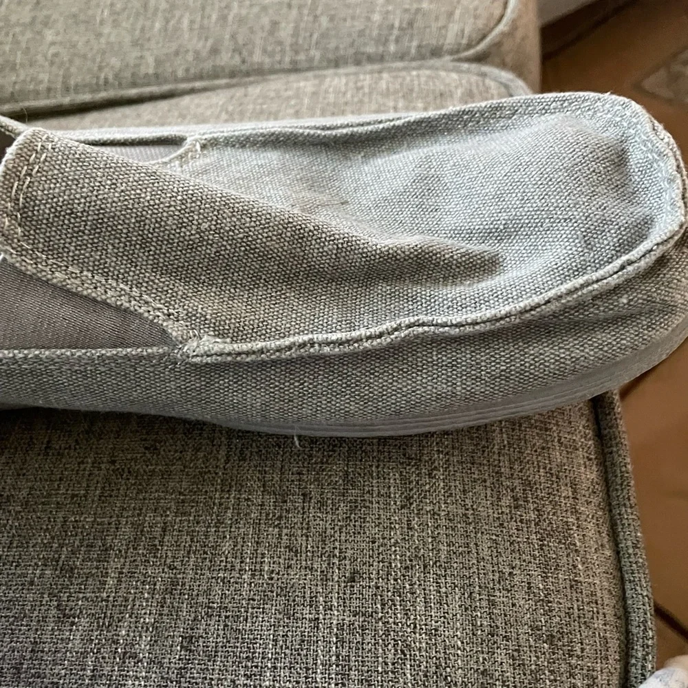 Eddie Bauer Men’s 12 Gray Canvas Slip on Loafer Boat shoes 252193